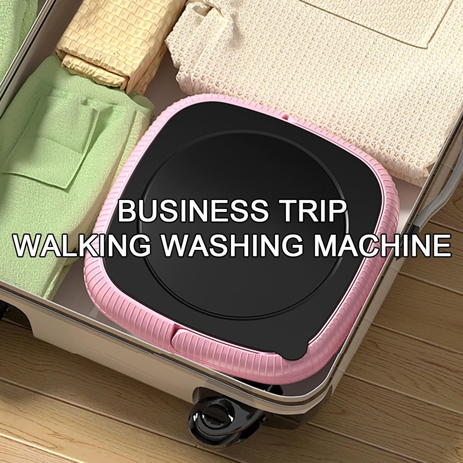 Foldable Mini Washing Machine， Portable Washer， for Washing Underwear, Socks, Baby Clothes Mini Washer (Color : Pink)