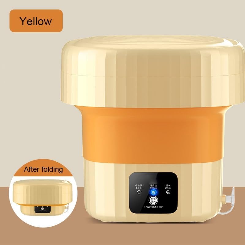 Portable Washing Machine, Volume6L Mini Portable Washer for Outdoors and Home Foldable， Small Portable Laundry Machine,(Yellow)