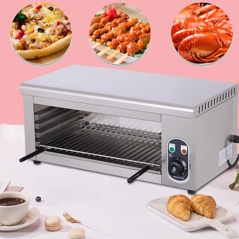 2000W Commercial Electric Cheese Melter Machine, Stainless Steel Electric Countertop Cheese Steaks Sandwiches Melter Grill, Anti-scald Handles, Adjustable Temperature Control