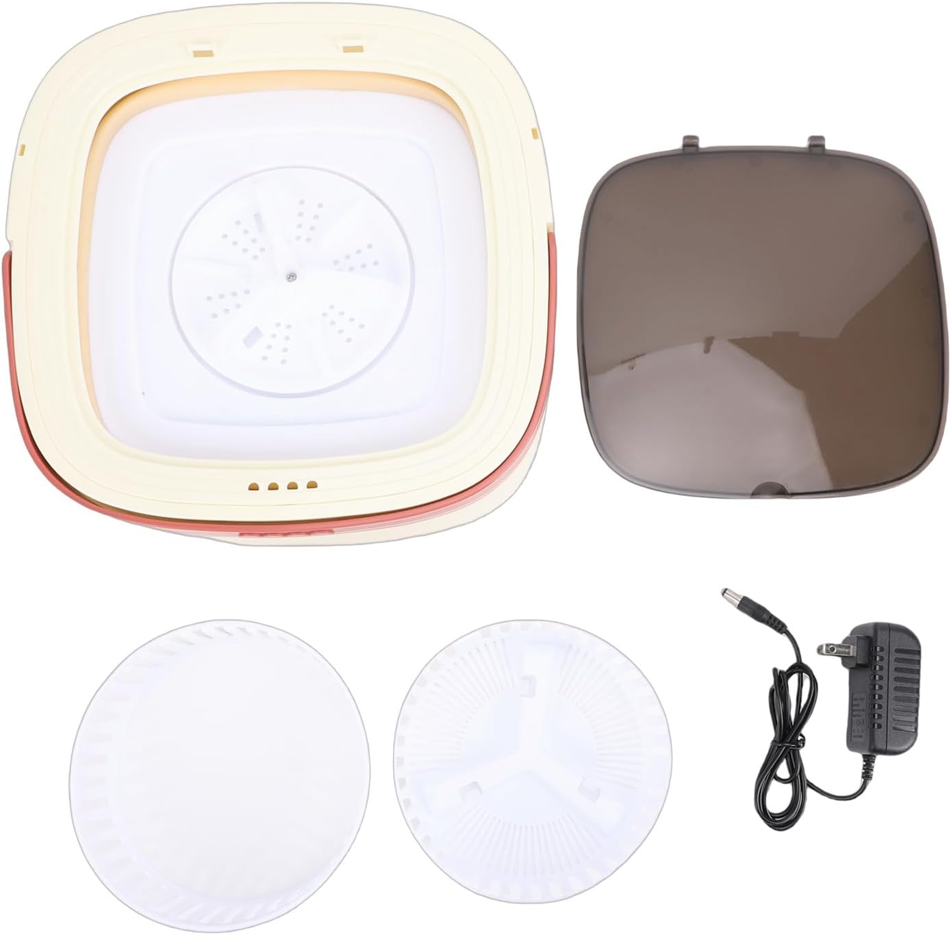 Fockety Portable Washing Machine 8L, Foldable Mini Washer with 3 Modes and Spinning Drying, Compact Laundry for Underwear Socks Baby Clothes, Apartment Dorm Travel Camping (Khaki)