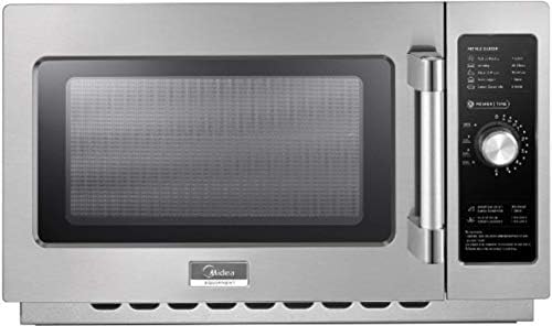 Midea Equipment 1034N0A Countertop Commercial Microwave Oven with Dial, 1000W, Stainless Steel, 1.2 CuFt