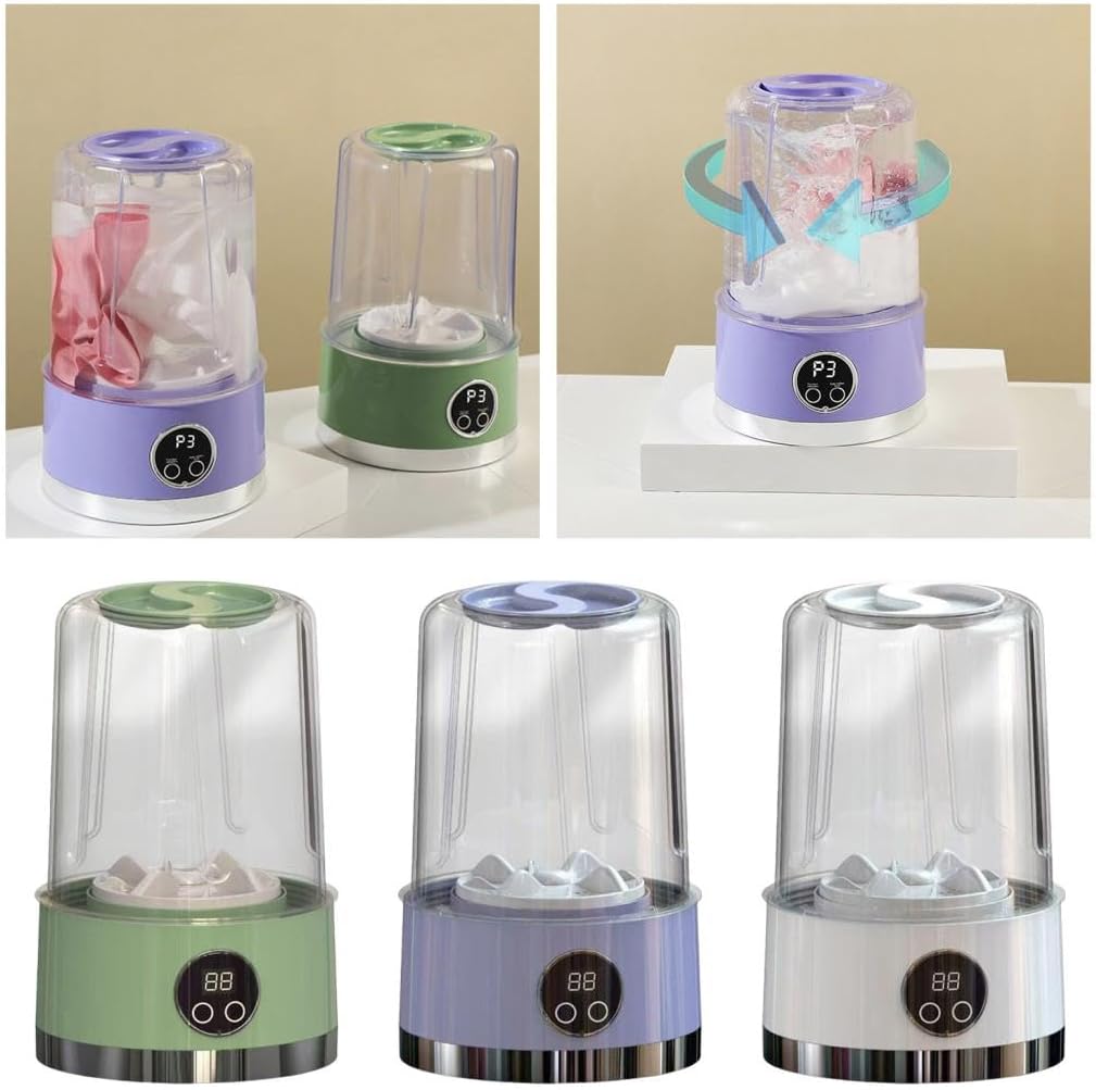 Underwear Washer, 2025 Upgraded Mini Washing Machine, Portable Rechargeable Cordless Mini Washing Machine Laundry Cup for Bra, Underwear, Socks, Baby Clothes and Camping RV Travel (White)