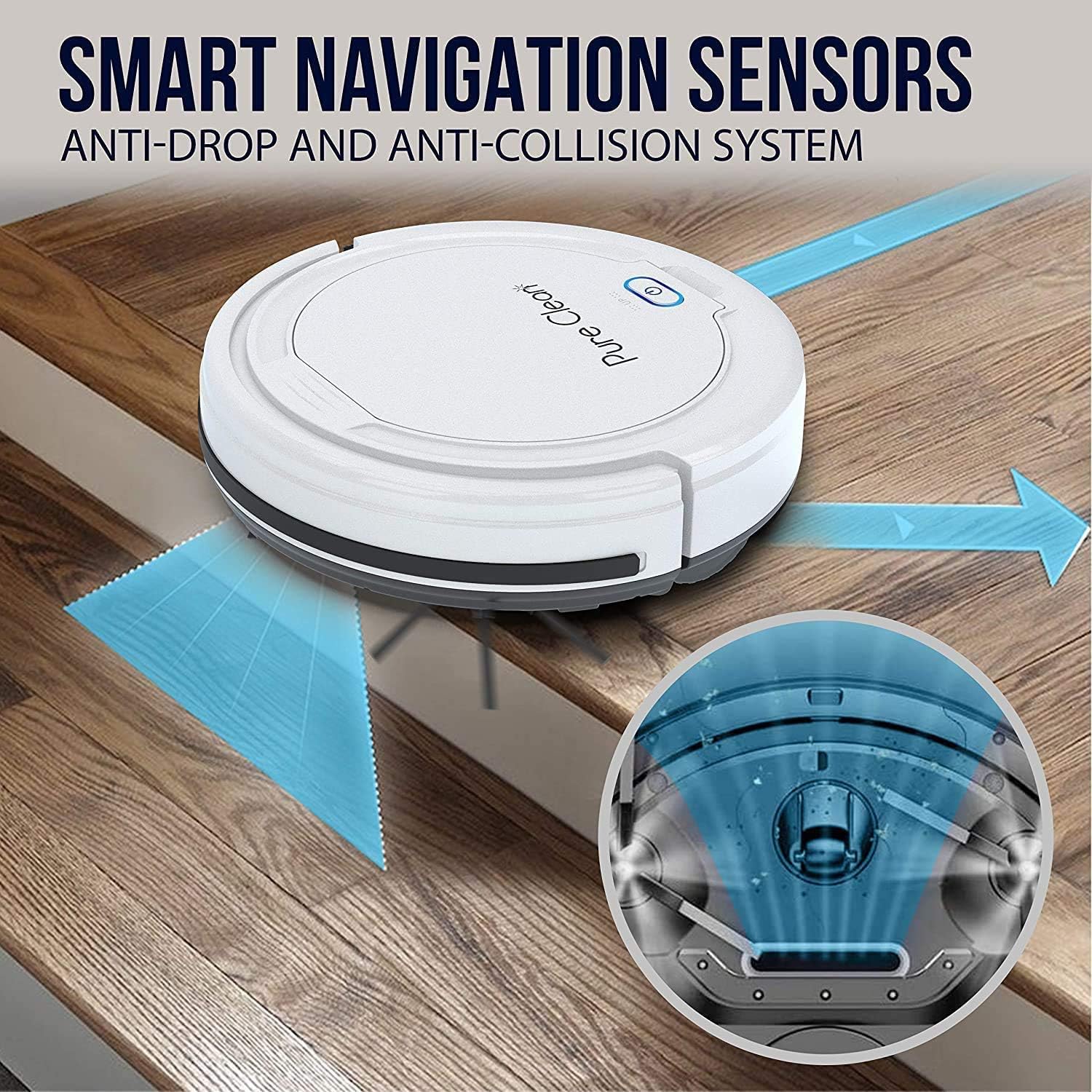 SereneLife PURE CLEAN Smart Automatic Robot Vacuum Cleaner-Slim Rechargeable Electric Robo Vacuum Cleaner w/,Self Programmed Navigation,Anti-Fall Sensors-Carpet,Hardwood,Linoleum,Tile-PUCRC25PLUS.5
