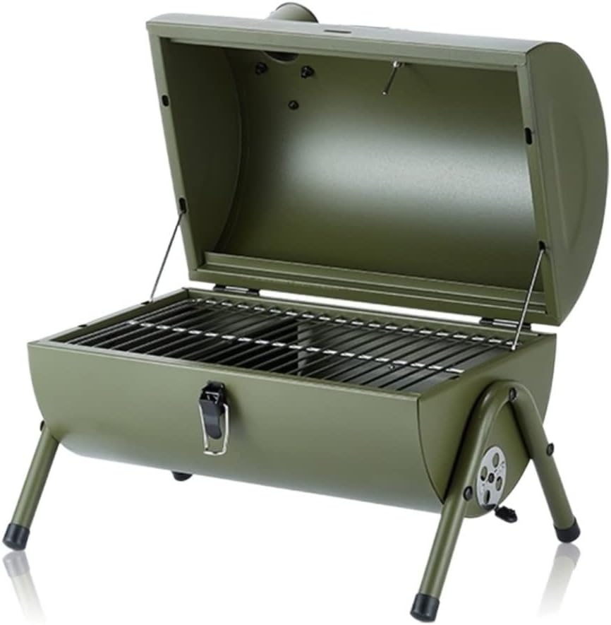 Outdoor Charcoal Grill Portable Charcoal Grill BBQ Grill with Lid and Handle Folding Barbecue Grill for Outdoor Cooking Camping Picnic BBQ Grill Barbecue Grill