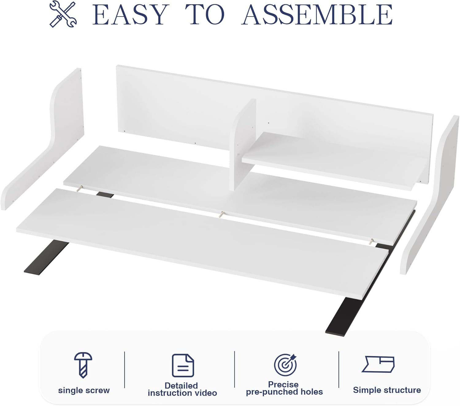 DTK Washer Dryer Wood Countertop with Shelf, Laundry Topper with Non-Slip Mat,27.55