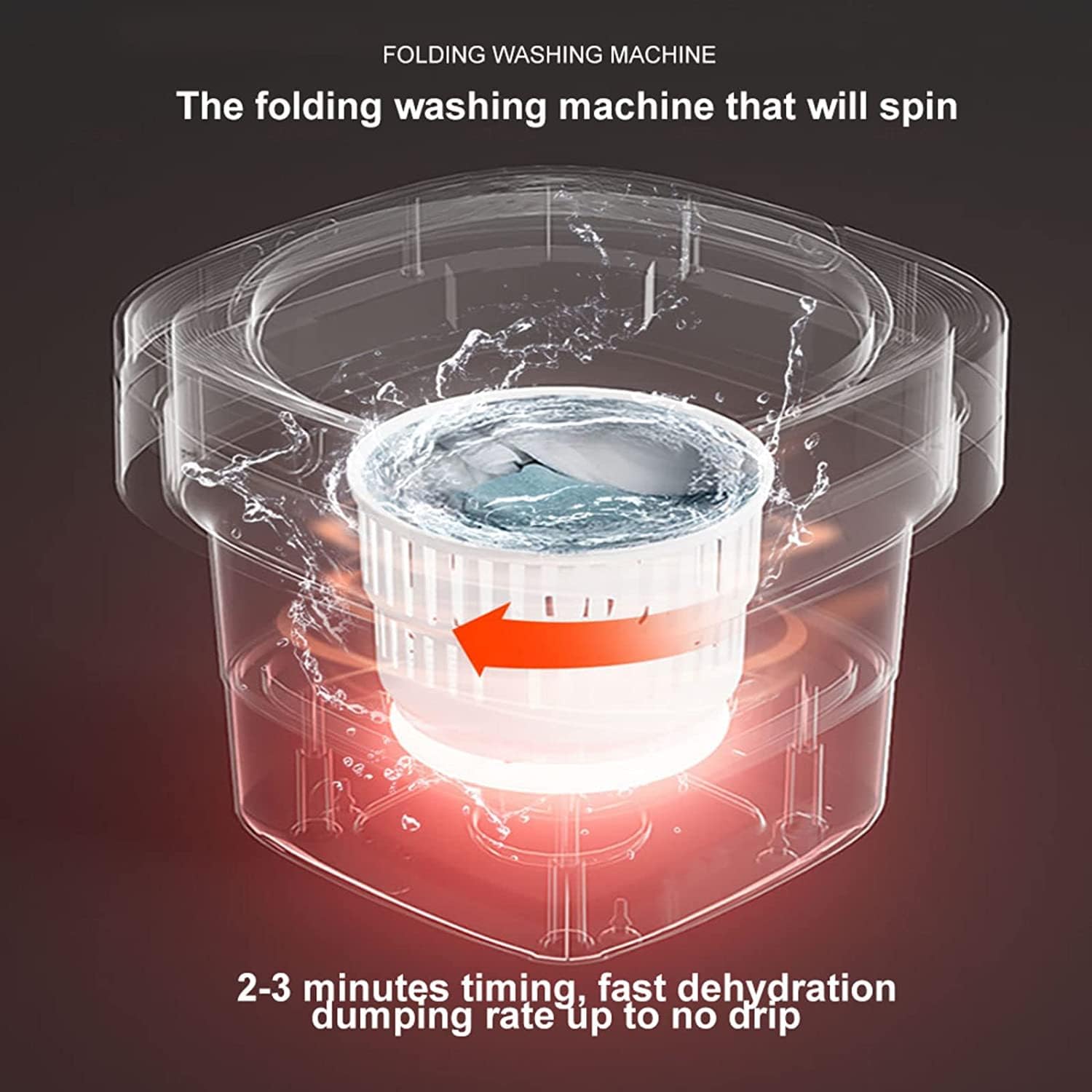 Portable Washing Machine, Ultrasonic Sterilization Foldable Mini Small Washer For Underwear Or Small Items Washing Baby Clothes，suitable For Apartment Dorm,travelling,best Gift Choice