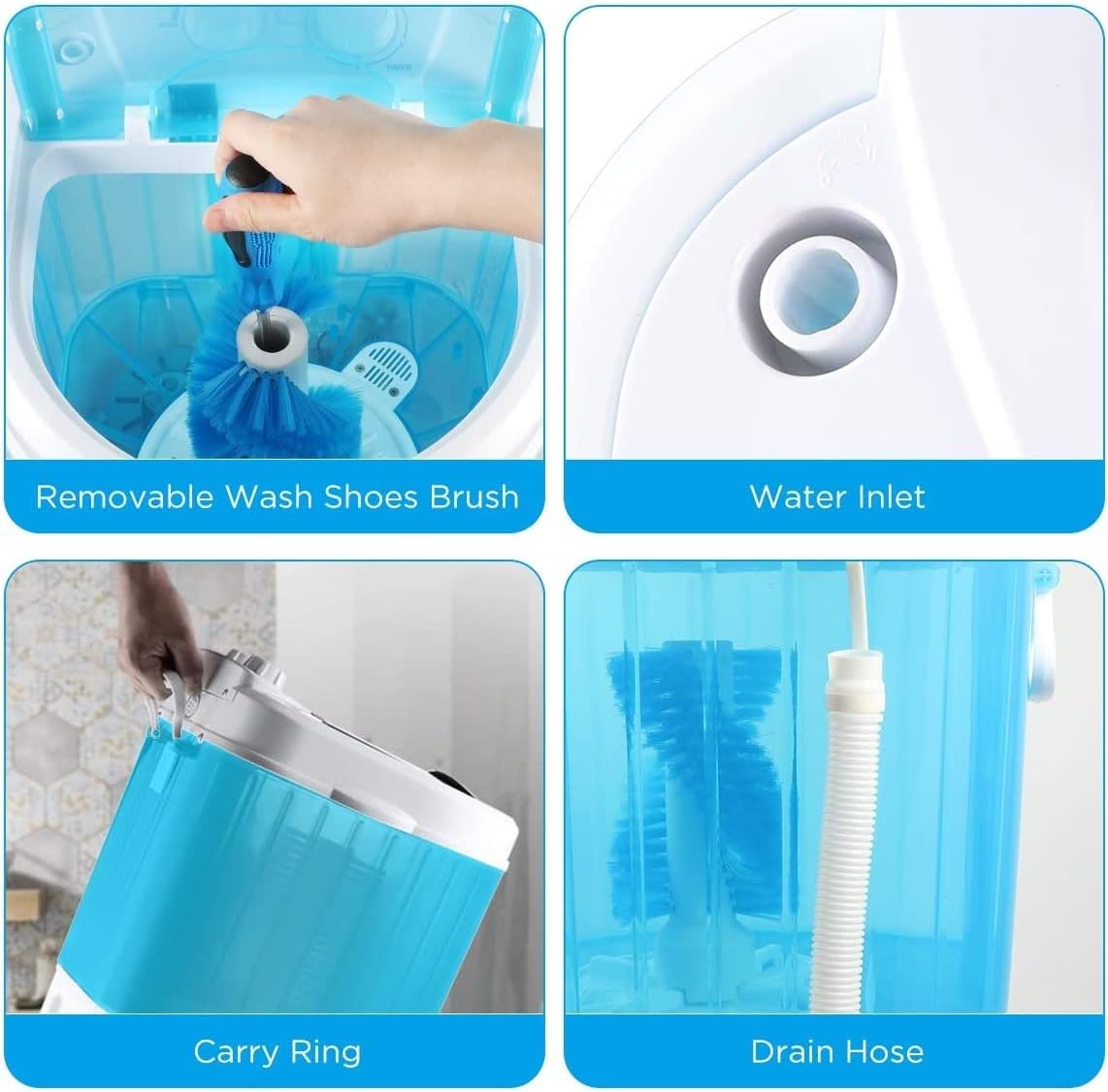 Portable Shoes Washing Machine, Mini Portable Washing Machine, Smart Lazy Automatic Shoes Washer, for Apartments Camping Dorms Business Trip College Rooms