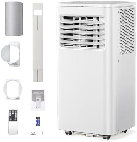 Portable Air Conditioner 8000 BTU, Remote Control, 4 in 1 protable ac, Cools 350sq. ft, 24 Hour Timer, Quiet Operation,Window Fan, 2 Speed for Bedroom Office Home Dorm