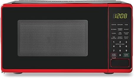 0.7 cu. ft. Countertop Microwave Oven, 700 Watts， New (Color : Red)