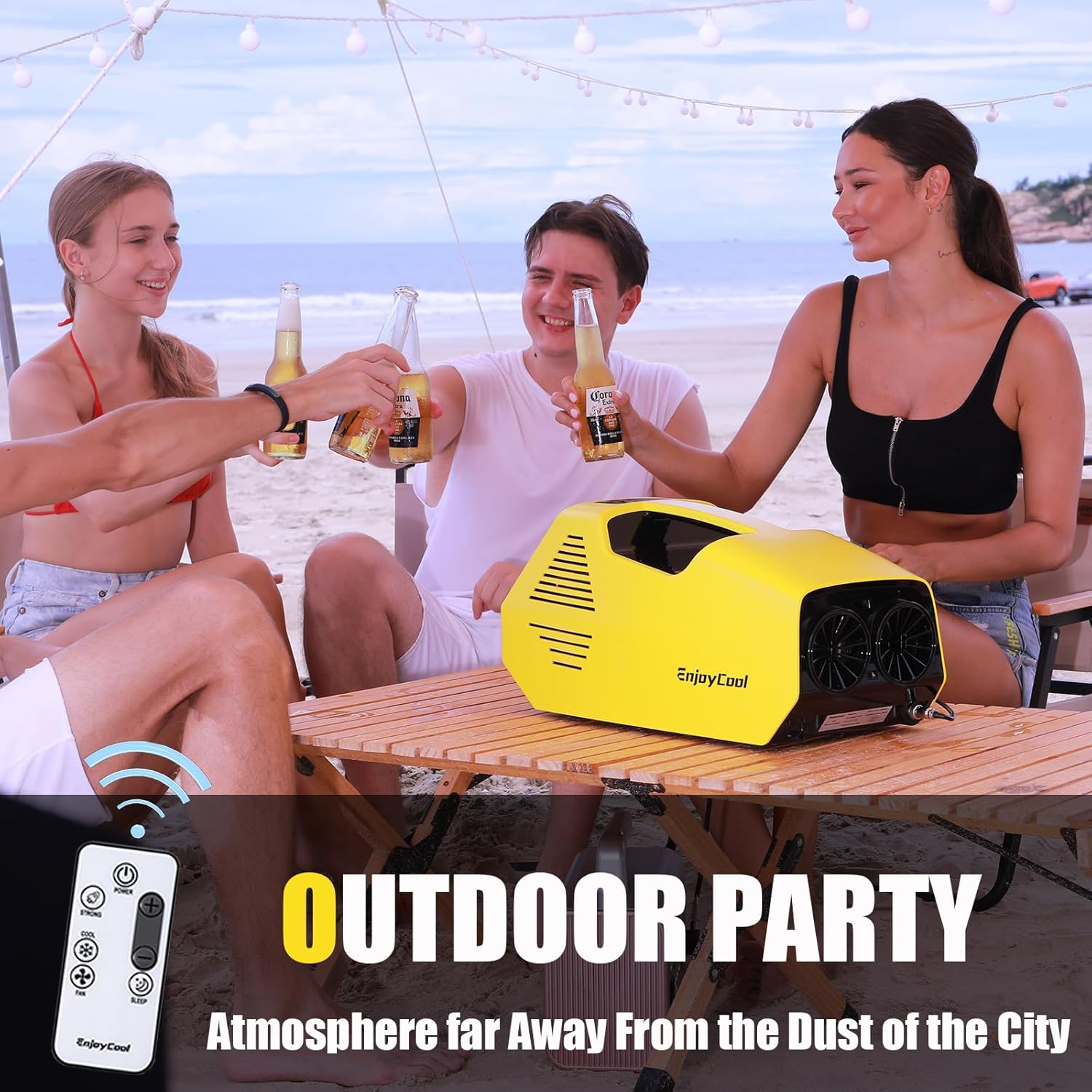 Enjoycool Portable Air Conditioners,2380BTU Fast Cooling Outdoor Air Conditioner•Ergonomic handle,Built-in Cool,Fan,Sleep Modes•24Volt 220W Low Power Consumption•tent air conditioner