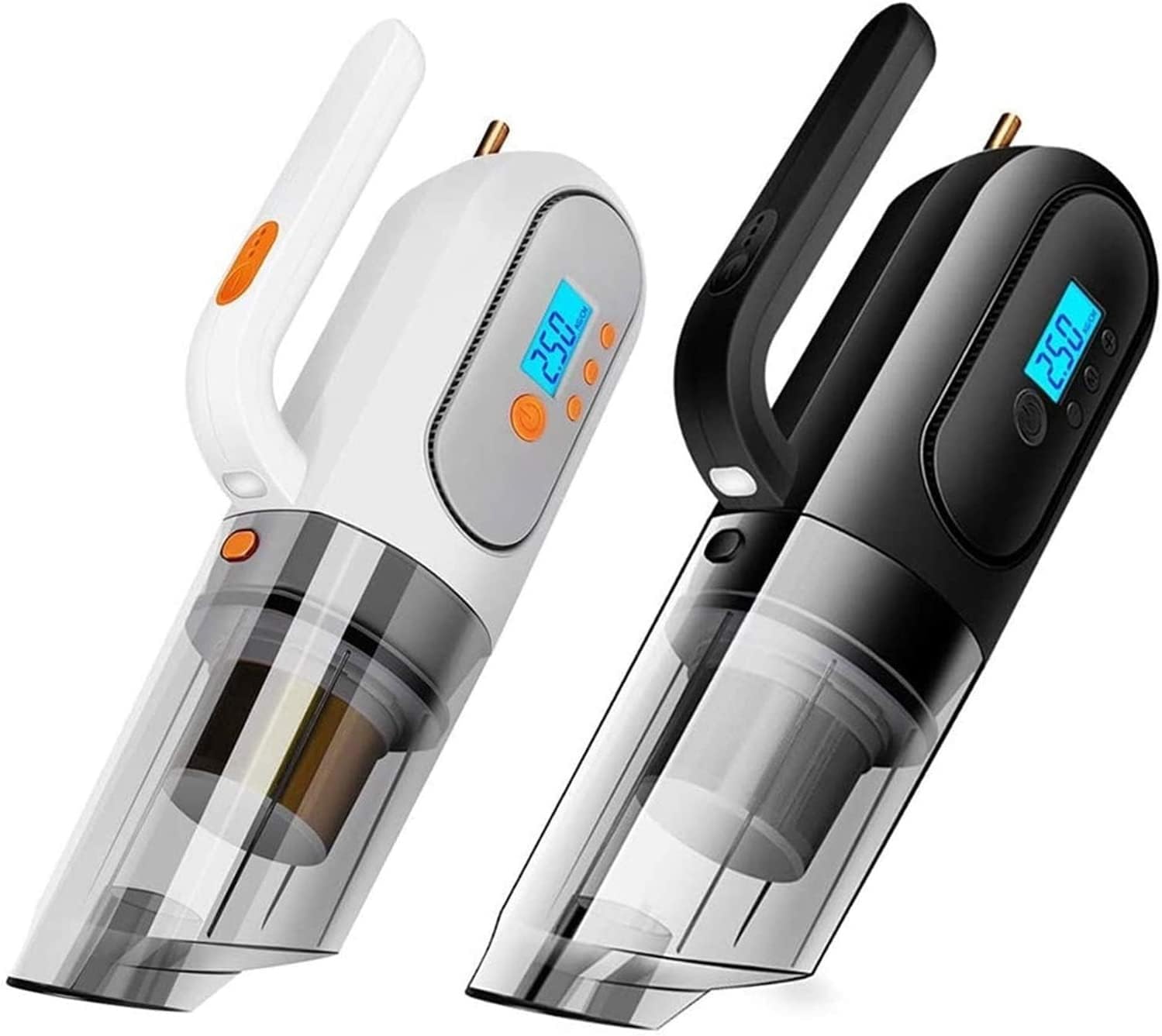 Cordless Handheld-Vacuum-Cleaner Lightweight Portable Mini Vac Inflator Air Tire for Car & Home, Cyclonic Suction Hand Rechargeable for Carpet Couch Dust Pet Cat Hair (Color : White)