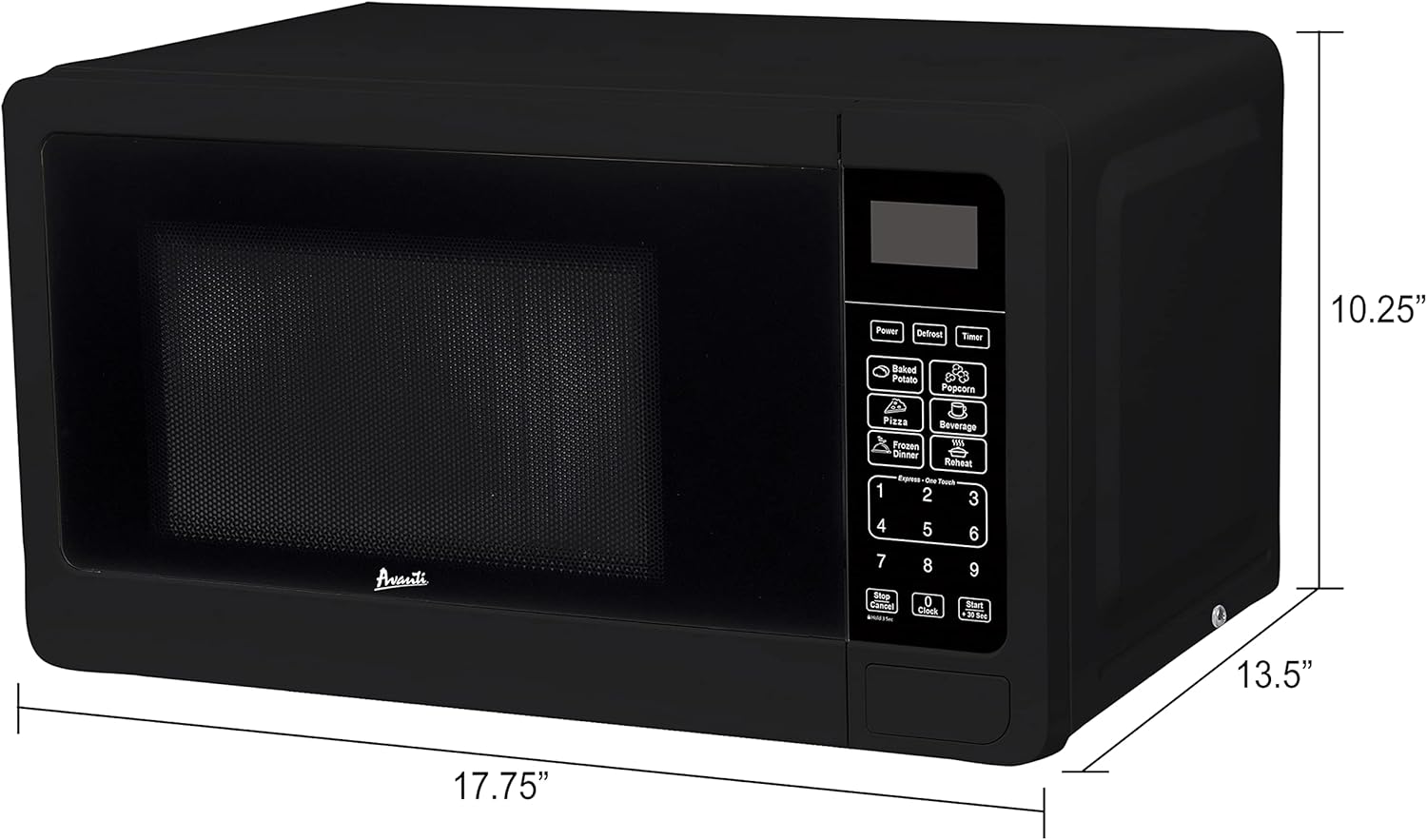 Avanti Microwave Oven 700-Watts Compact with 6 Pre Cooking Settings, Speed Defrost, Electronic Control Panel and Glass Turntable, 0.7-Cu.Ft., Black
