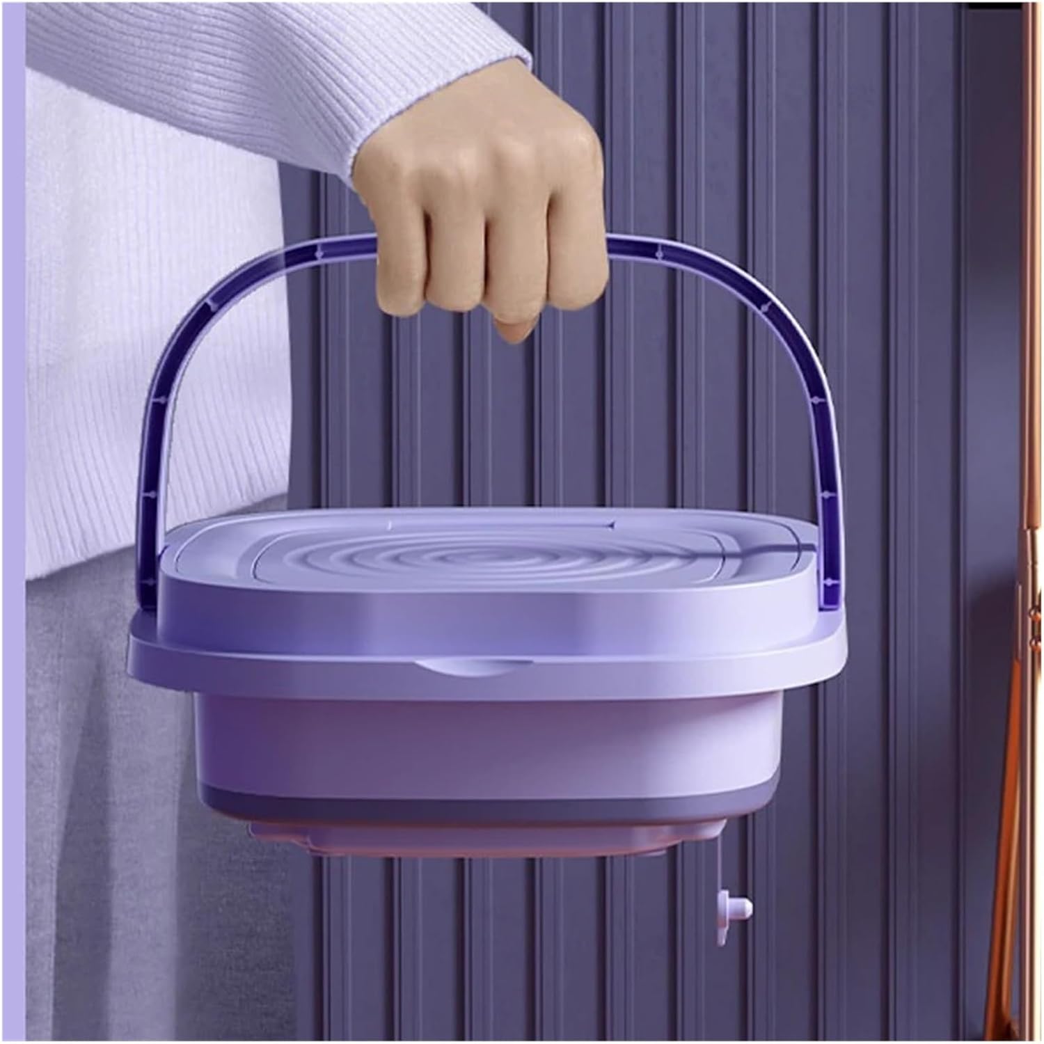 Portable Small Foldable Washing Machine with Spin Dryer For Socks Underwear Panties Washer Household Mini Washing Machine,for Travel,Camping, RV & Dorms
