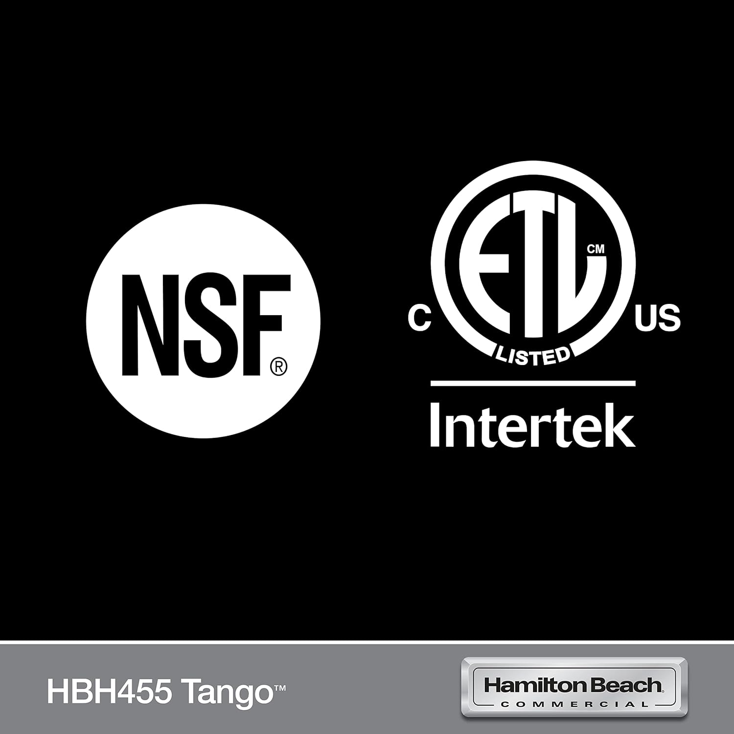 Hamilton Beach Commercial HBH455 Tango High-Performance Blender, 2.4 Horsepower, 48 Ounce Capacity, Adjustable Timer, BPA-Free Stackable Co-Polyester Container, NSF Certified