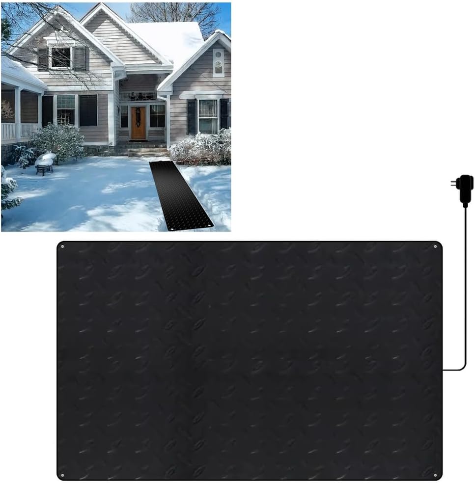 Heated Snow Melting Mats, No-Slip PVC Outdoor Heating Mats for Winter Entrances, Heated Sidewalk Mats for Ice and Snow Removal,2 in/h Snow Melting Speed,14x180inch/36x458cm