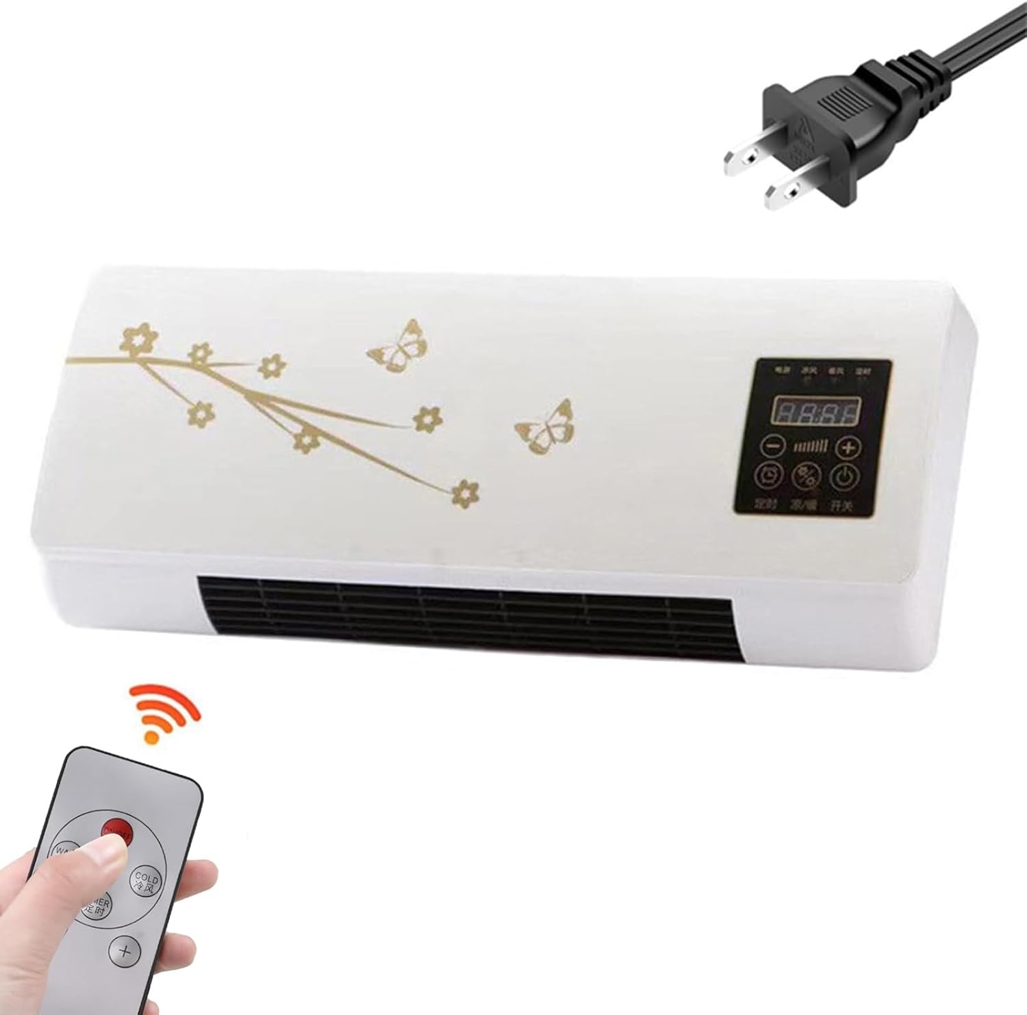 Generic Portable Small Wall-Mounted Air Conditioner, Mini Fan With Cooling & Heating, Remote Control, Air Cooling Heating Fan For Room, Bedroom, Office, Home, White