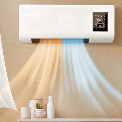 Dual Use Compact Portable Wall Mounted Air Conditioner Hot Cold for Bedroom, 2 in 1 Air Conditioner Heater