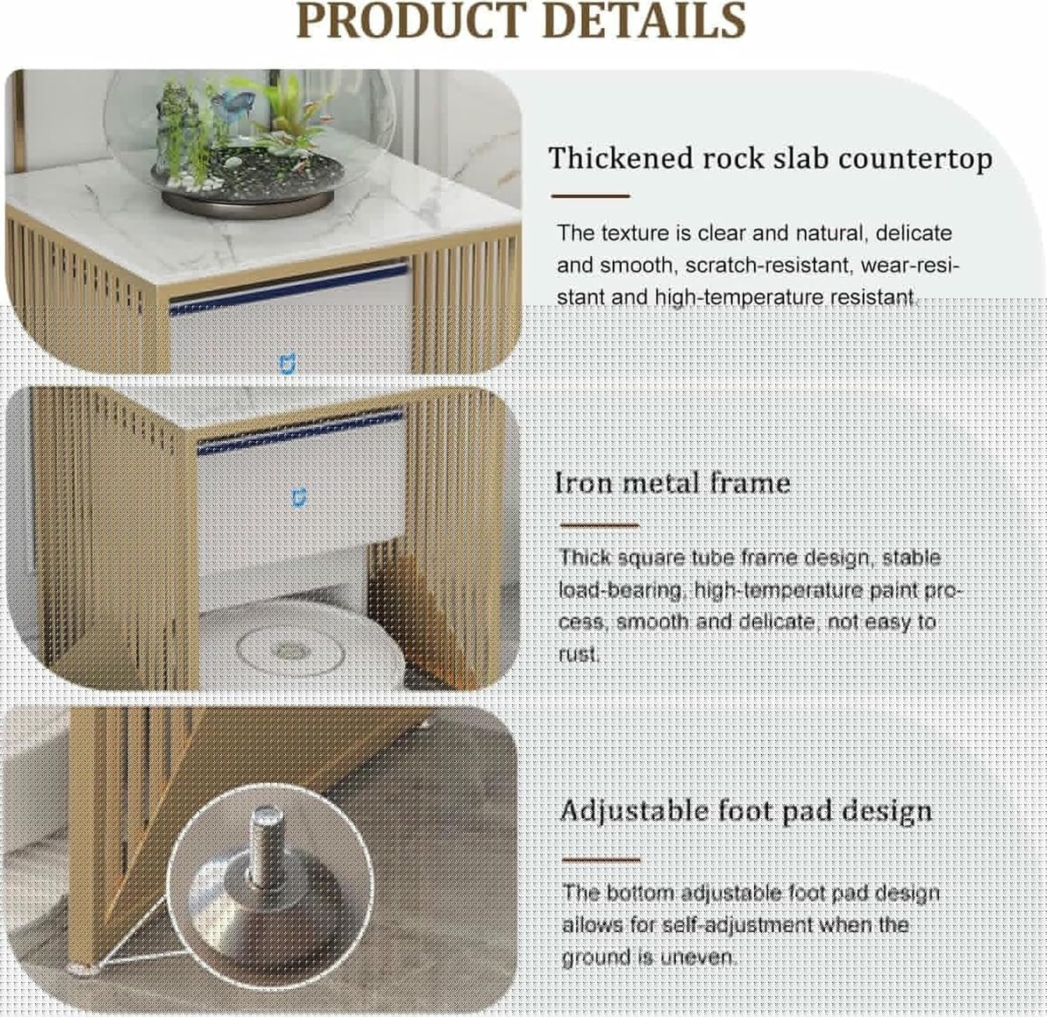 Robot Vacuum Hidden Cabinet,Storage Rack Above The Sweeping Robot,Multi-Functional Fish Tank Stand,Metal Household End Side Table for Bedroom Dorm Room