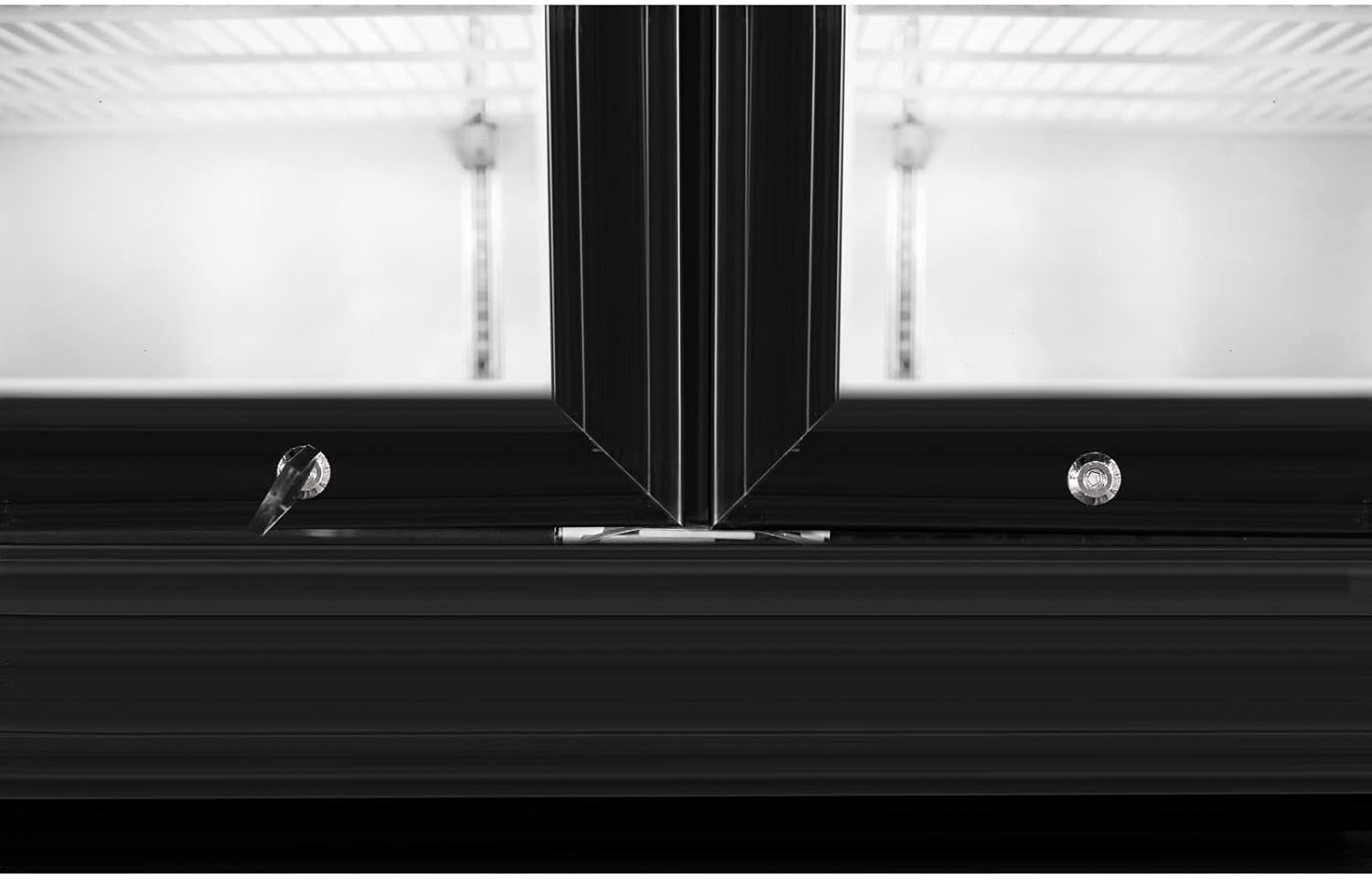 Merchandiser Refrigerator with 2 Glass Doors, 31 cu ft Beverage Display Cooler, Upright Fridge with LED Lighting, Adjustable Shelves for Beverages, Beer and Drinks, Swing Door, Black