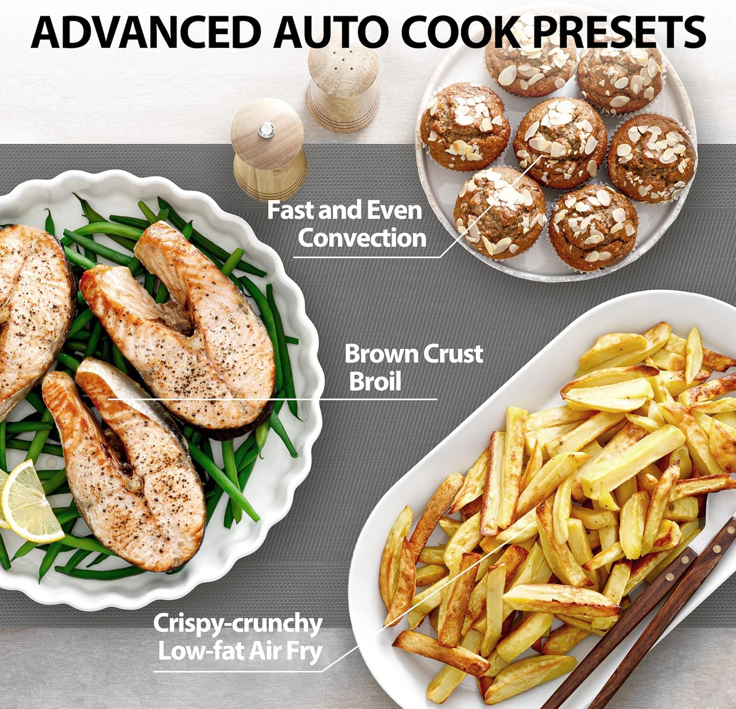 TOSHIBA Air Fryer Combo 8-in-1 Countertop Microwave Oven, Convection, Broil, Odor removal, Mute Function, 12.4