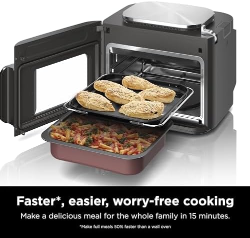 Ninja SFP700 Combi All-in-One Multicooker, Oven, & Air Fryer, 10-in-1 Functions, 15-Min Meals, Digital Display, Stainless Steel (Renewed), 14.92 x 15.43 x 13.11