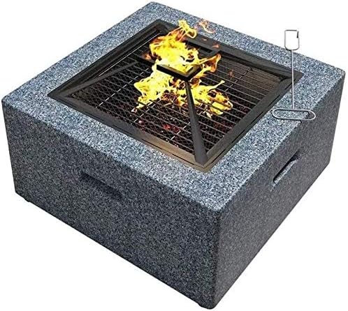 Outdoor Fire Pit Fire Pits Bonfire Wood Burning Patio Coal Grill Firepit for Outside Grill Charcoal Smokeless Grill with Spark Screen Poker