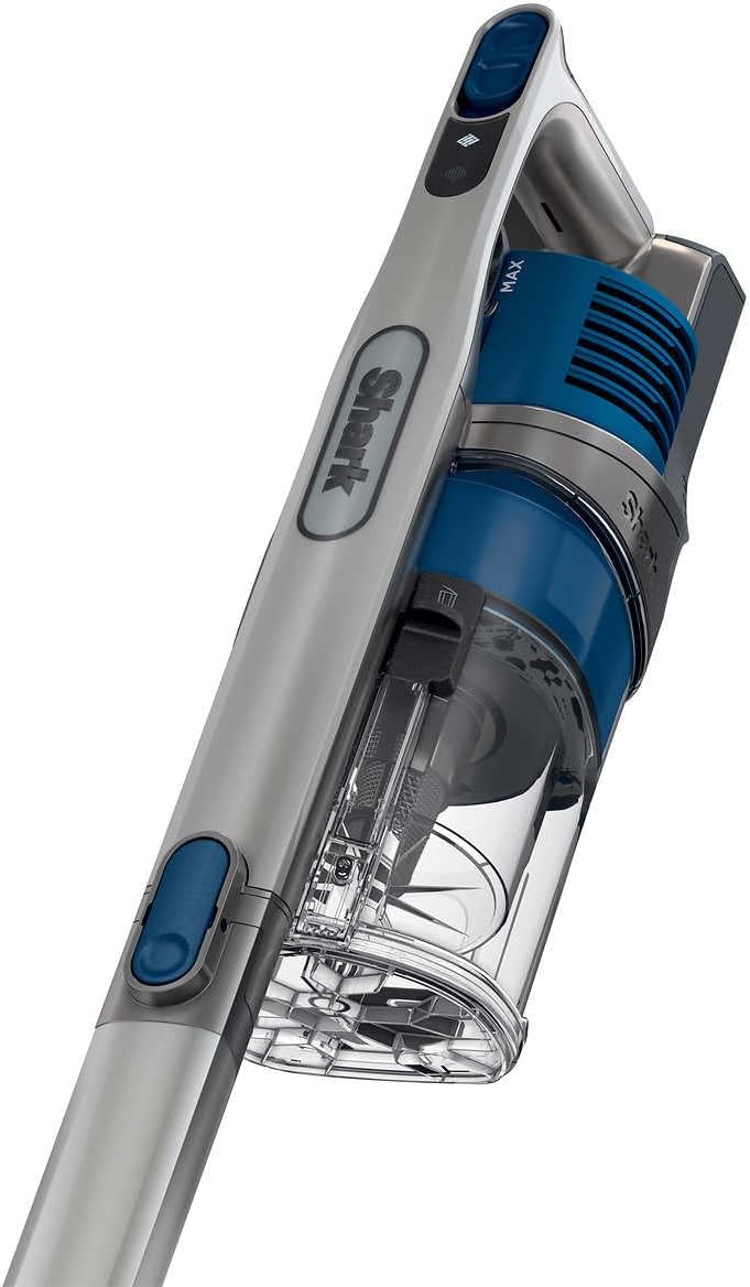 Shark UZ365H Anti-Allergen Pet Plus Cordless Stick Vacuum Self-Cleaning BrushRoll, PowerFins, Crevice Tool, Upholstery Tool, 40min Runtime, Silver/Blue (Renewed)
