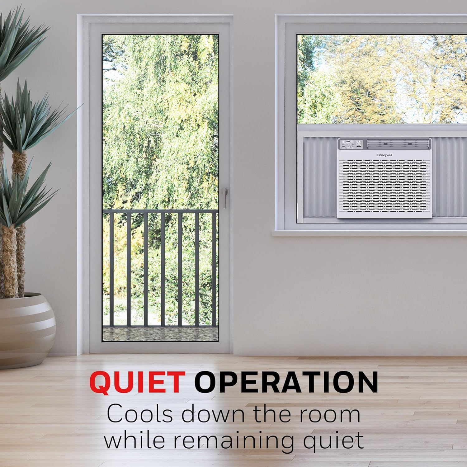 Honeywell 14,000 BTU Digital Window Air Conditioner, Remote, LED Display, 4 Modes, Eco, 800 sq ft Coverage