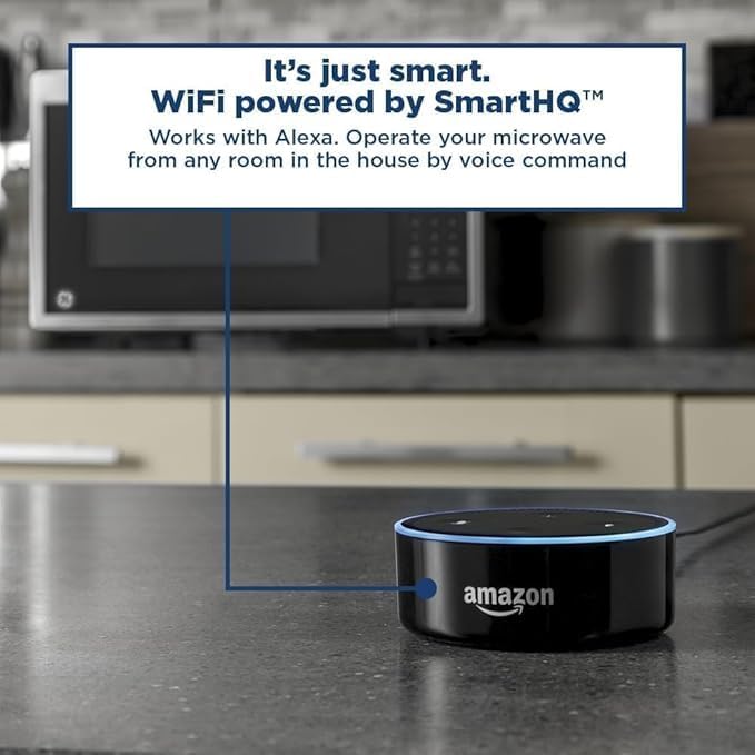 GE Smart Countertop Microwave Oven, Scan-to-Cook Technology and Wifi-Connectivity, 0.9 Cubic Feet Capacity, 900 Watts, Child-Lock Technology, Smart Home & Kitchen Essentials, Stainless Steel