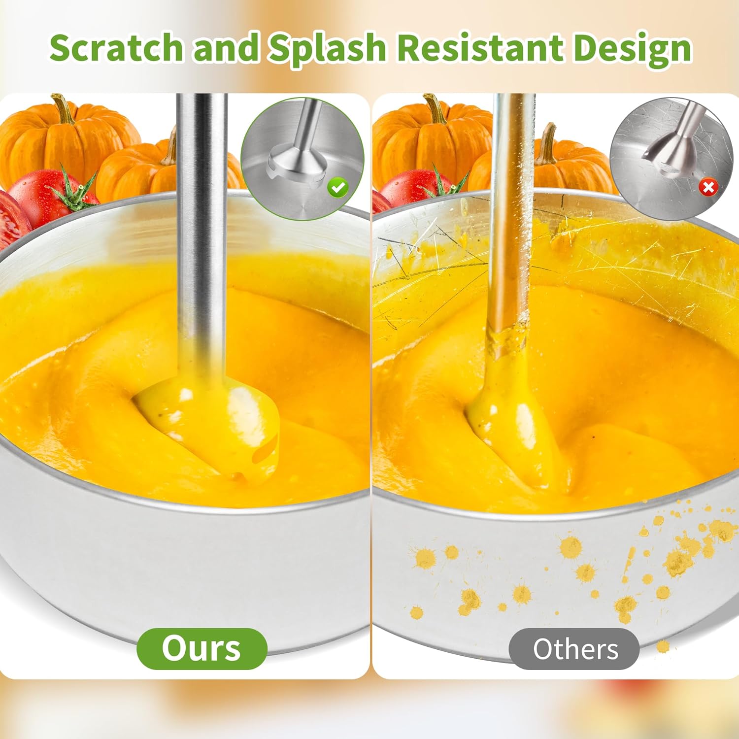 Cordless Immersion Blender Handheld: 4-in-1 Cordless Hand Blender with 500ml Chopper, 600ml Beaker, Egg Whisk, 8 Speeds Hand Stick with USB Rechargeable for Smoothies, Baby Food, Soup (Black)