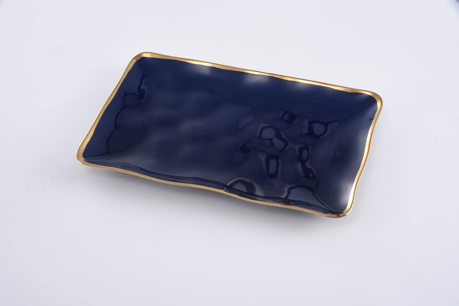 Pampa Bay Thin and Blue Rectangular Platter