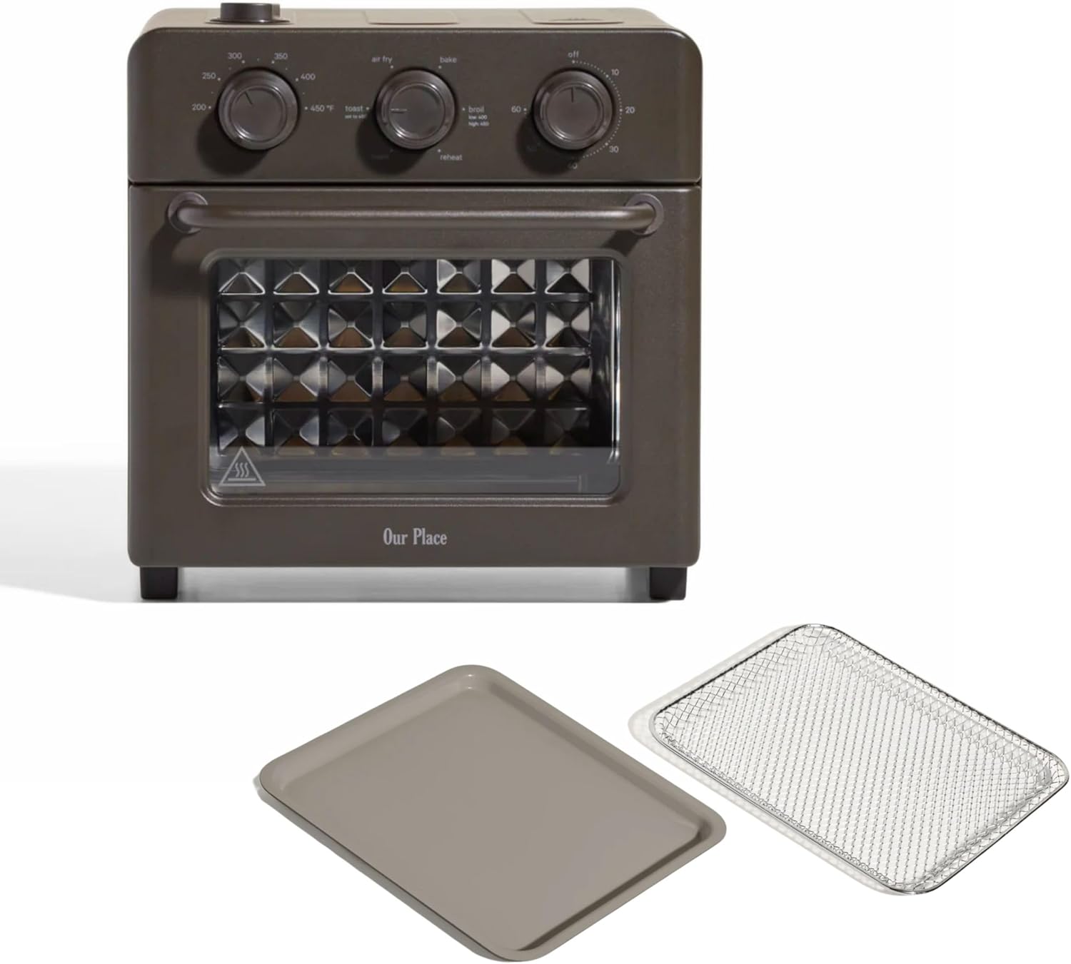 Our Place Wonder Oven & Essentials Kit | 6-in-1 Air Fryer Toaster Oven with Steam Infusion | Countertop Convection Oven Combo with Extra Bake Pan & Air Fryer Basket | Non-toxic, PFAS-Free Duo | Char