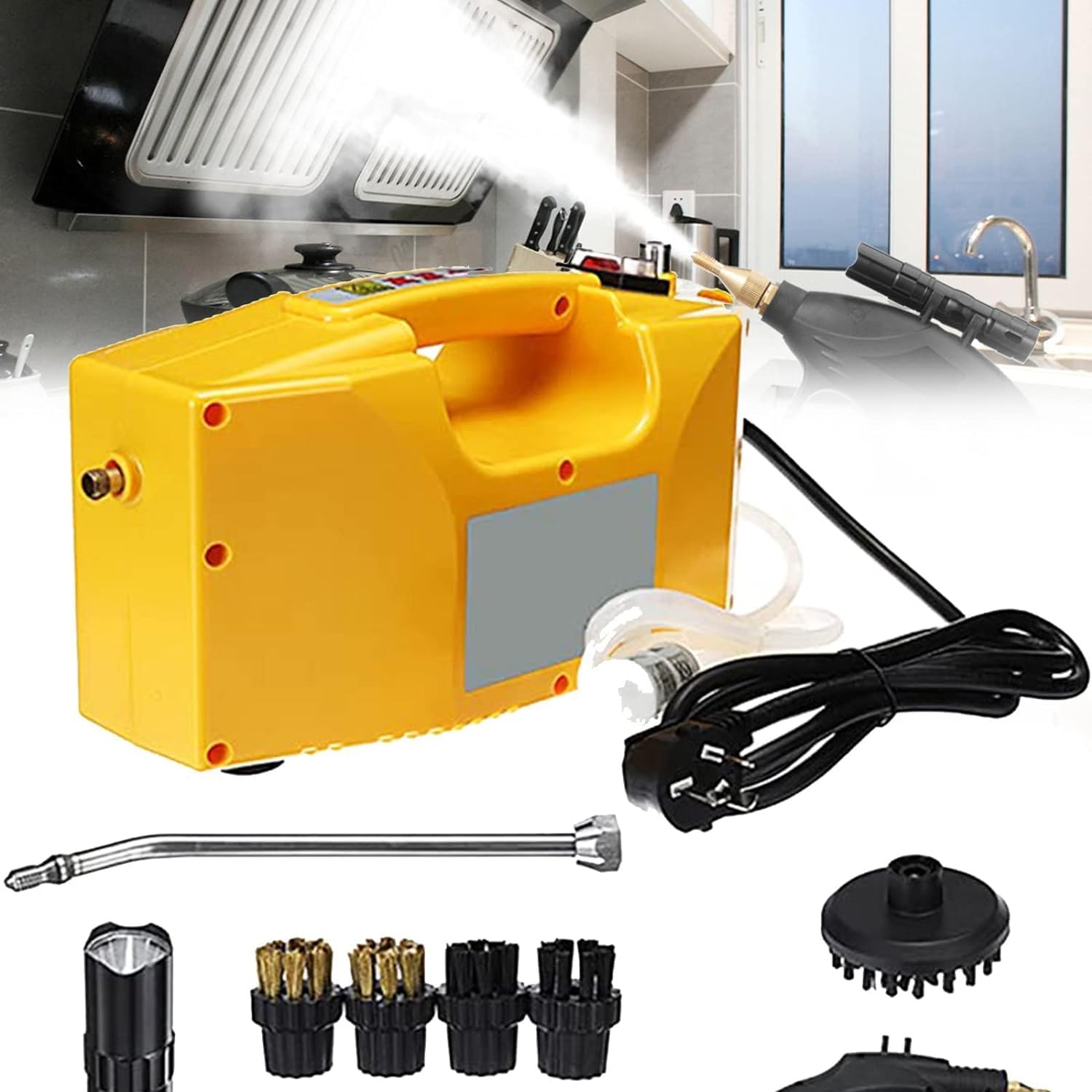 Portable Handheld Steam Cleaner, Multi-Purpose Steam Cleaner, Steam Humidity Ajustable, 1700W High Pressure Automatic Mobile Cleaning Machine, for Kitchen, Bathroom, Upholstery, Carpet & Car