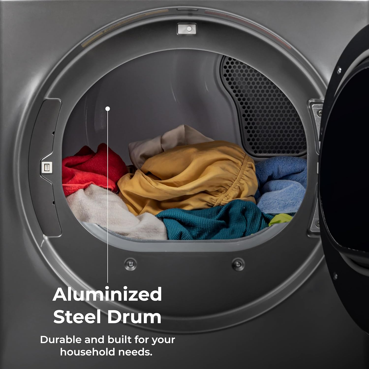 Kenmore 8.0 cu. ft. Front Load Gas Dryer - Wrinkle Guard with Accela Steam to Reduce Static and Odors - Smart Sensor Drying - LED - Metallic Silver