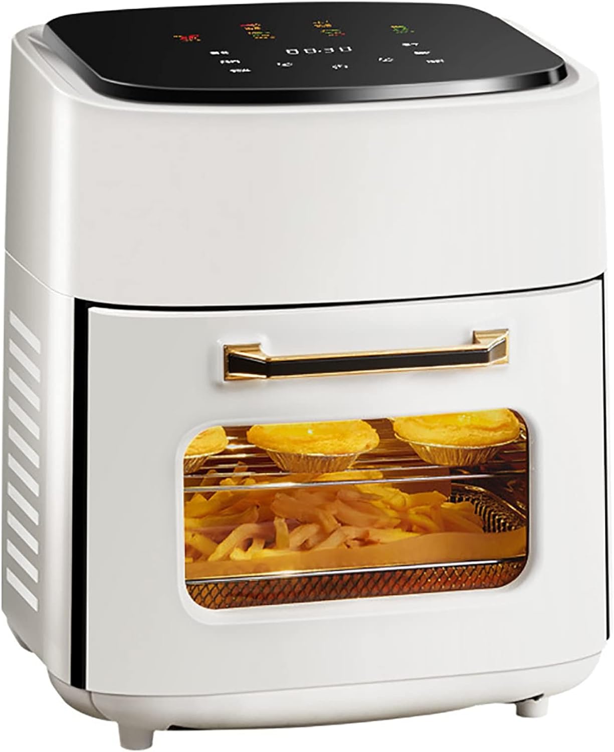 15L Digital Air Fryer Oven With Rapid Air Circulation Oil Free LED Screen Nonstick Basket 60-Minute Timer&Temperature 1400W Black (Color : White)