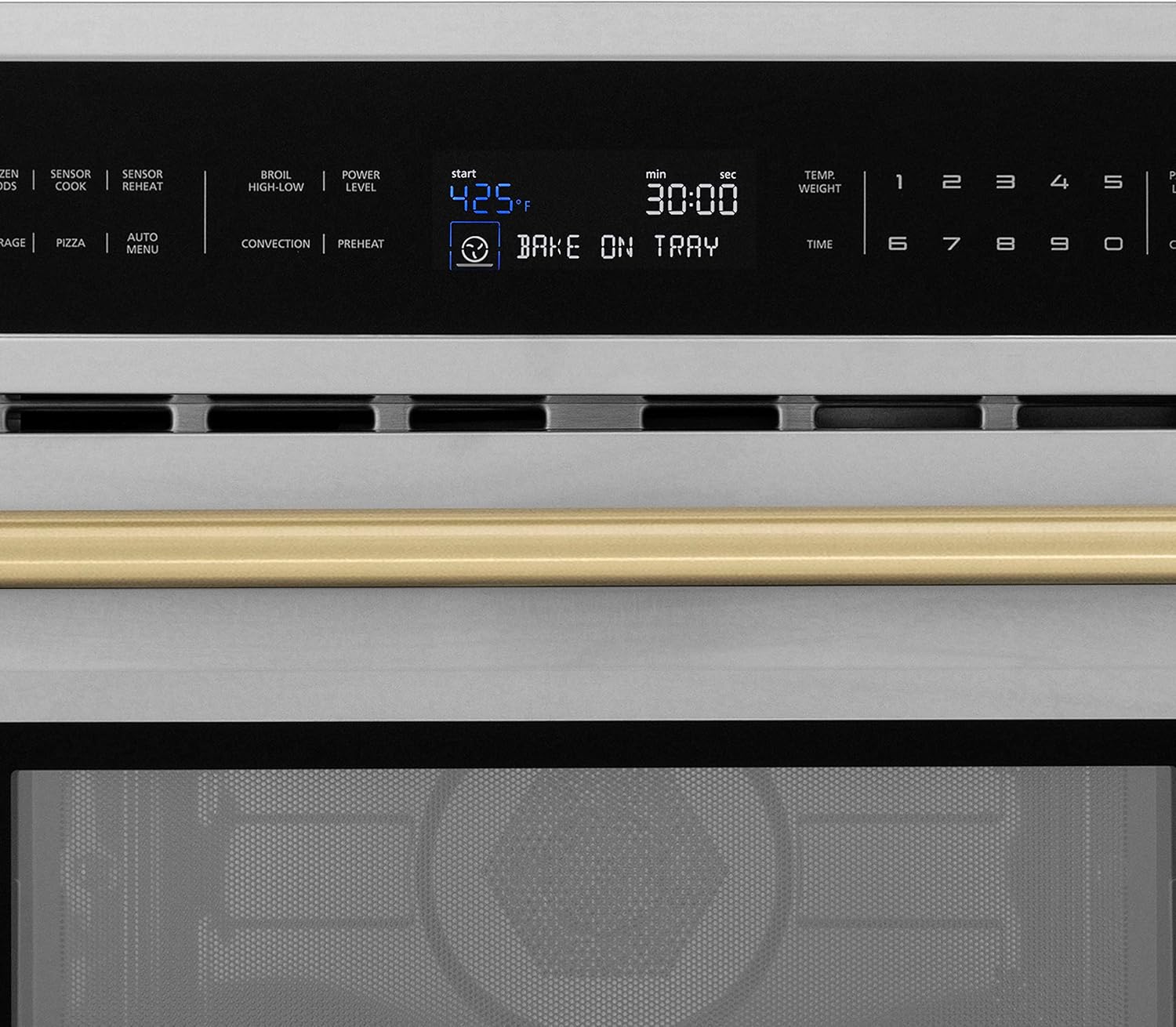 ZLINE Autograph Edition 30” 1.6 cu ft. Built-in Convection Microwave Oven in Stainless Steel and Champagne Bronze Accents