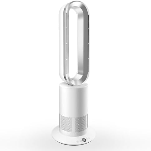 TP09Plus Bladeless Tower Fan, 2-in-1 Space Heater & Cooling Fan with Remote & Touch Control, 10 Cooling + 3 Heating Modes, Ultra-Quiet DC Motor for Bedroom & Home Office