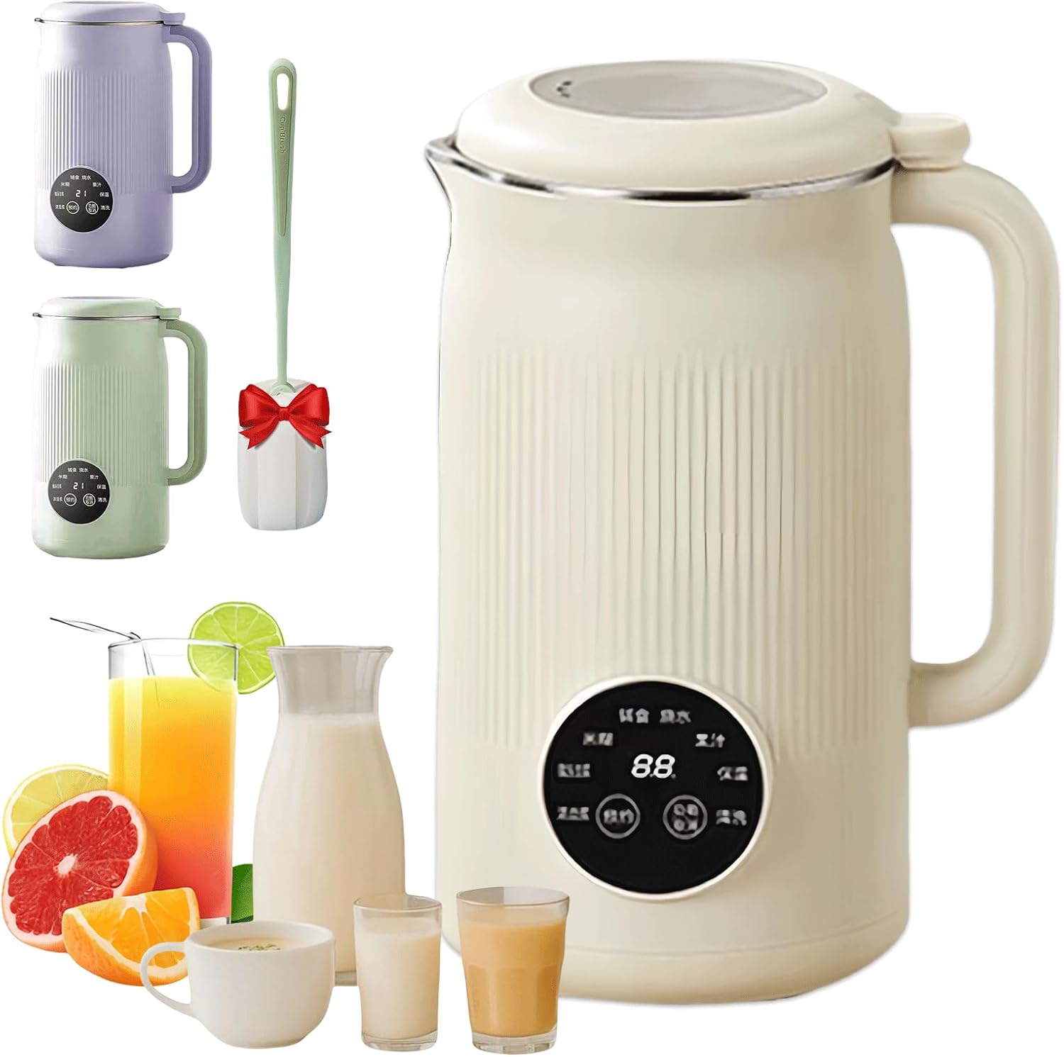 The 8-In-1 Multifunction Nut Milk & Juice Maker, 2026 Upgraded Nutmilk Maker Blender, Automatic Soybean Juice Machines with Timer Self-Cleaning and Keep-Warm, Suitable for Home Kitchen (A2)