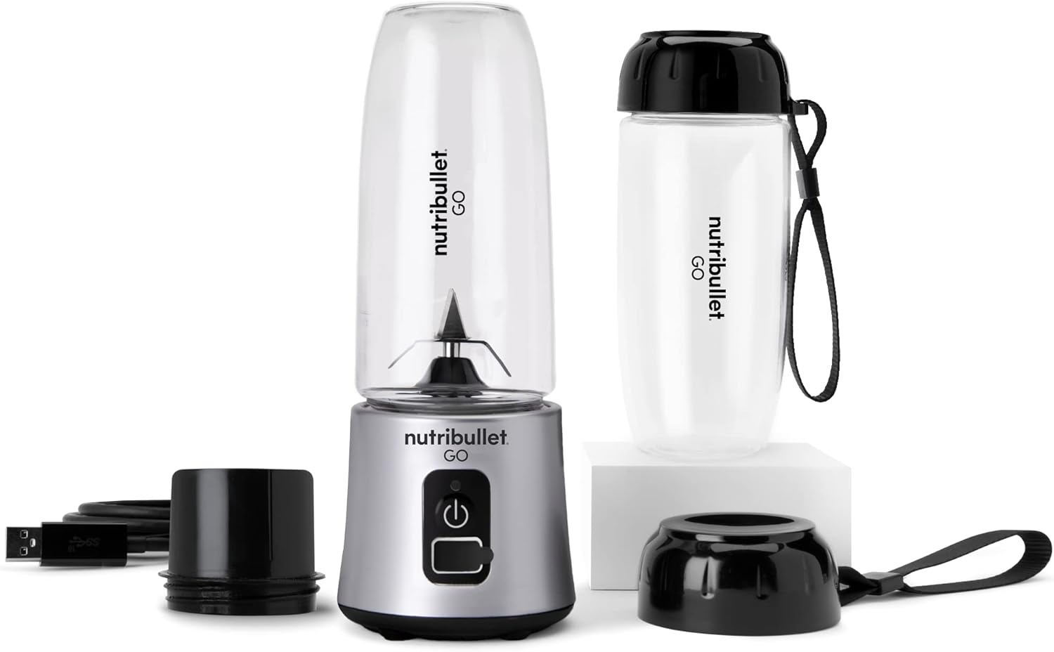 nutribullet GO Cordless Blender with Extra Cup/Lid - Silver