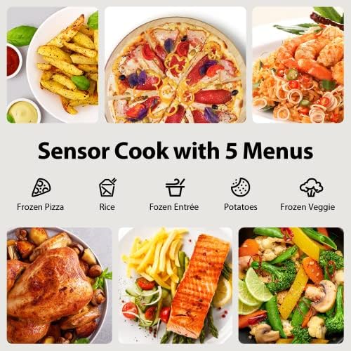 Countertop Microwave Ovens 1.2 Cu Ft, 12.4'' Removable Turntable Smart Humidity Sensor 12 Auto Menus Mute Function ECO Mode Easy Clean Interior 1100W Black Color