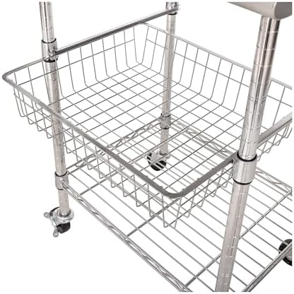 Seville Classics Commercial Work Table Island Utility Cart Prep Station, for Restaurant, Kitchen, Warehouse, Garage, Hotel, Home, Stainless-Steel Top NSF , 24