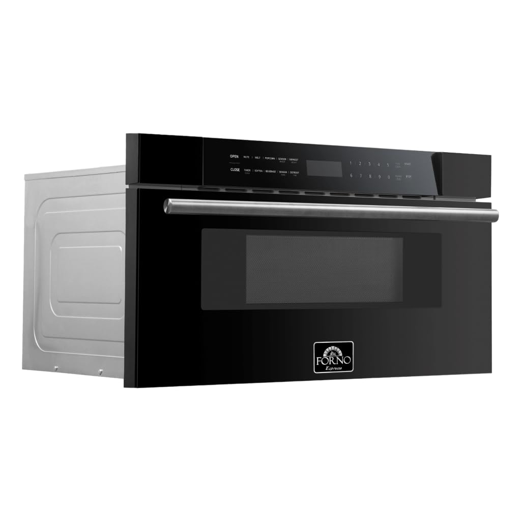 FORNO Capoliveri Espresso Black 30 Inch 1000 Watts Microwave Drawer 1.2 cu.ft.