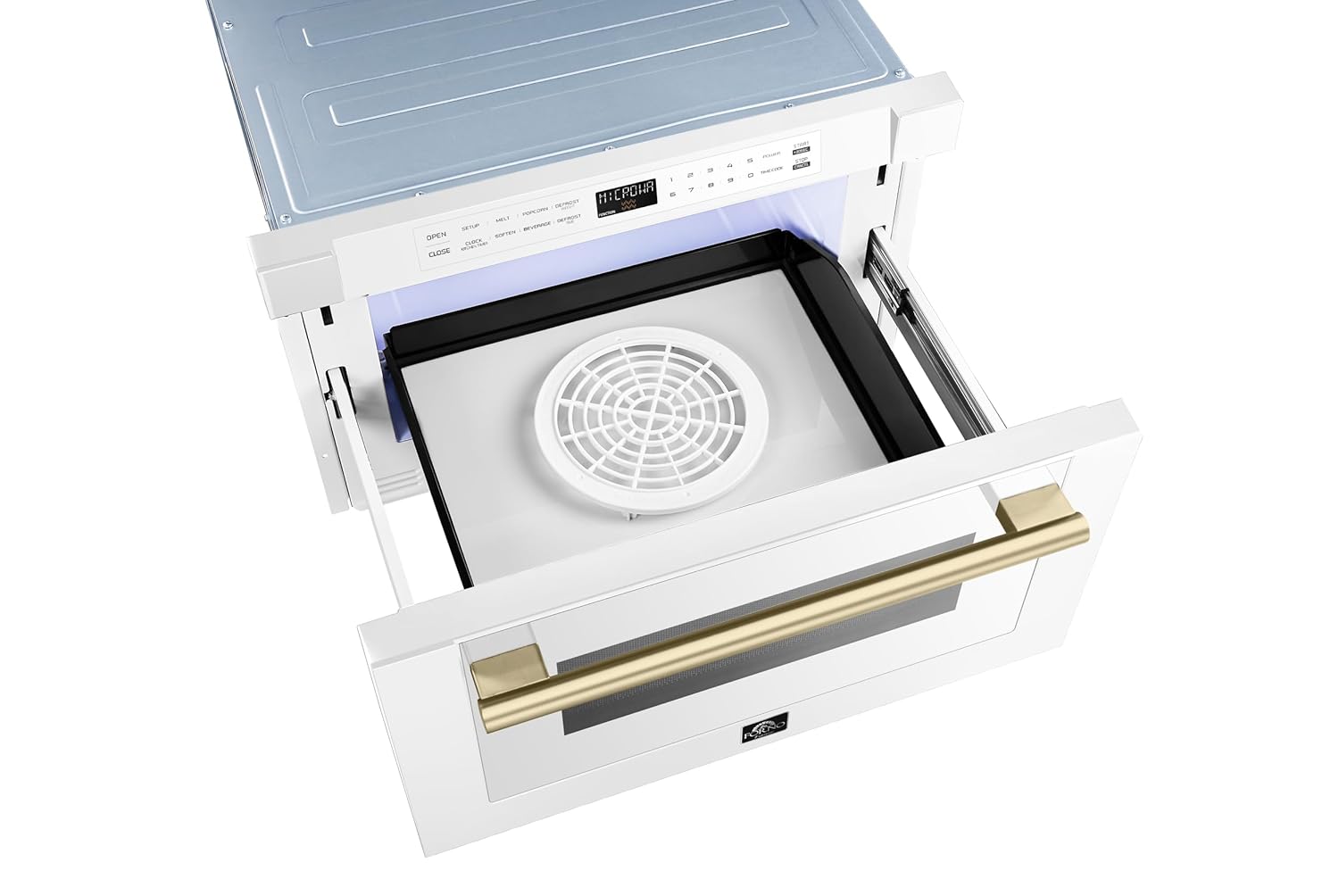 FORNO 24 Inch 1000 Watts White Microwave Drawer 1.2 cu.ft.