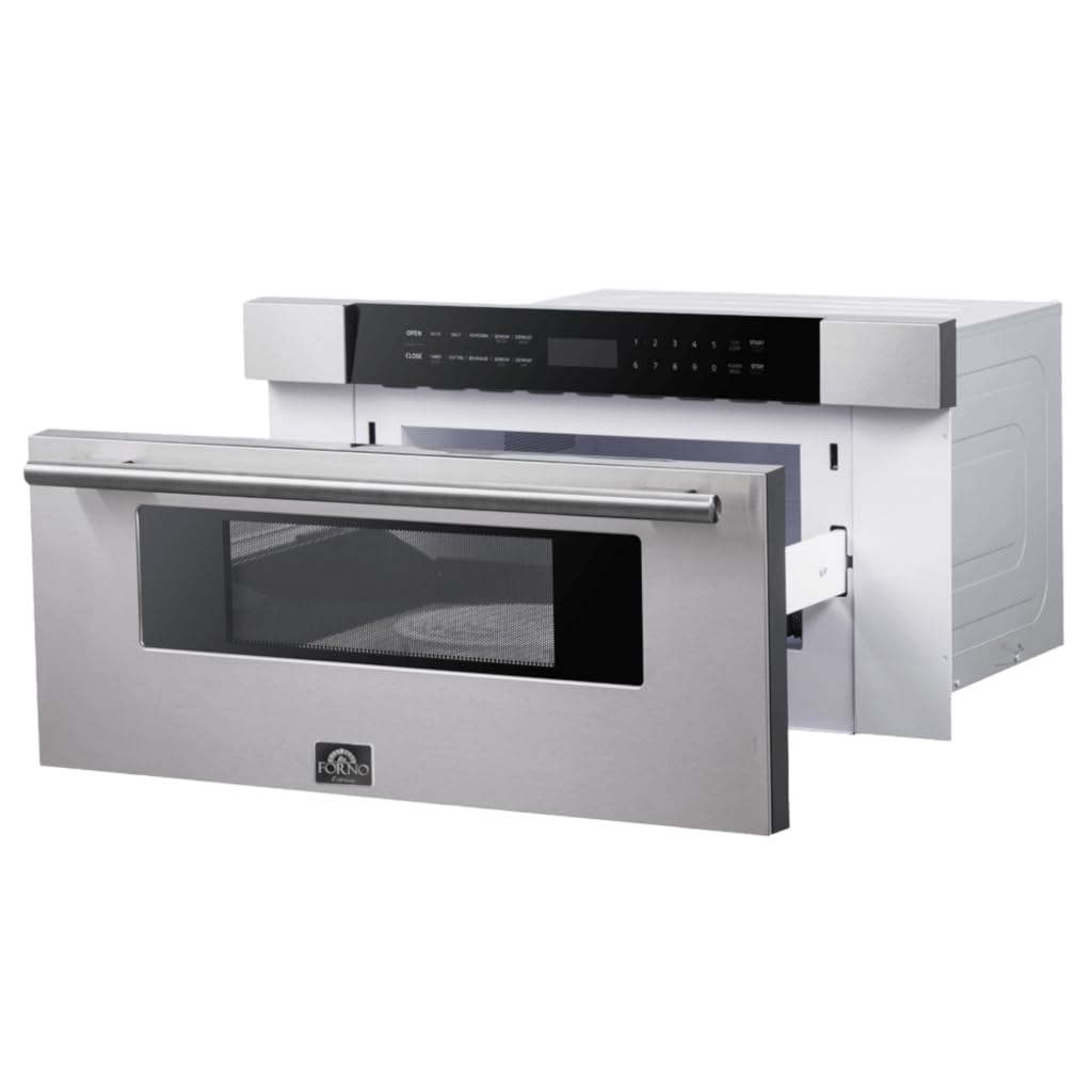 FORNO Capoliveri 30 Inch Stainless-Steel 1000 Watts Microwave Drawer 1.2 cu.ft.