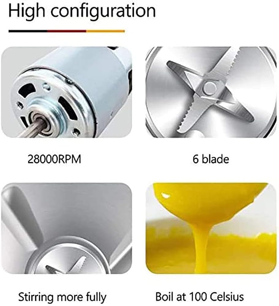 Multi-Function Juicer, 300ML Soymilk Maker Machine Mini Blender Fully Automatic Multifunction Portable 6 Leaves 304 Stainless Steel 110-240V Filter-Free(D)