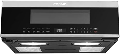 COSMO COS-3012ORLP1SS 30 in. Stellar Collection 1.2 cu. ft. Slim Over the Range Microwave, 1000W, Automatic Presets, Touch Controls, Black