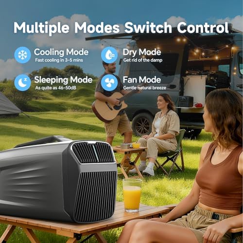 5400 BTU Portable Tent Air Conditioner For Camping,No Drill Installation, Cooling and Dehumidifier for Small Room, RV, Outdoor Picnic, Car Parking Cooling, Pet,Handheld Mobile AC Unit