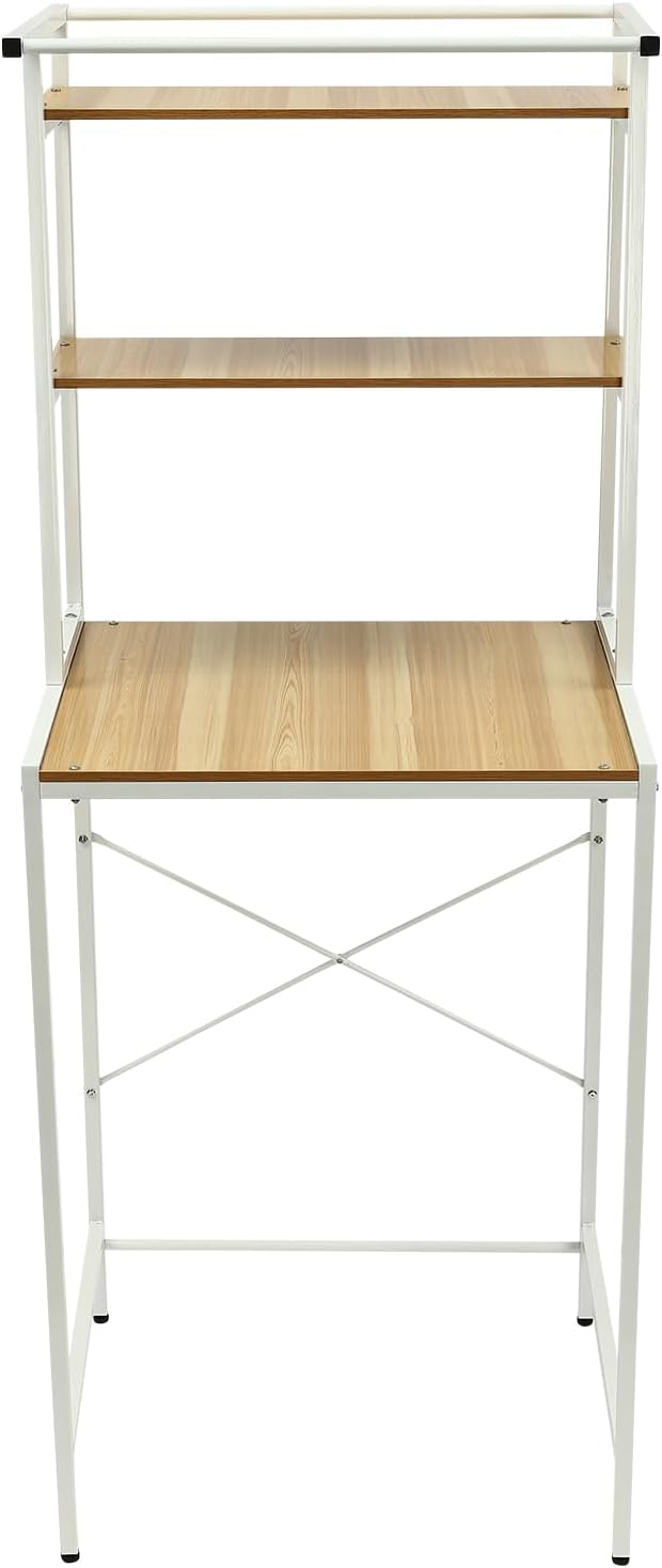 Over The Washer and Dryer Storage Shelf,3 Tiers Laundry Room Storage and Organizer Standing Shelf,Adjustable Rubber Feet,High Load-Bearing Capacity,for Bathrooms, Laundry Rooms, Balconies,Etc