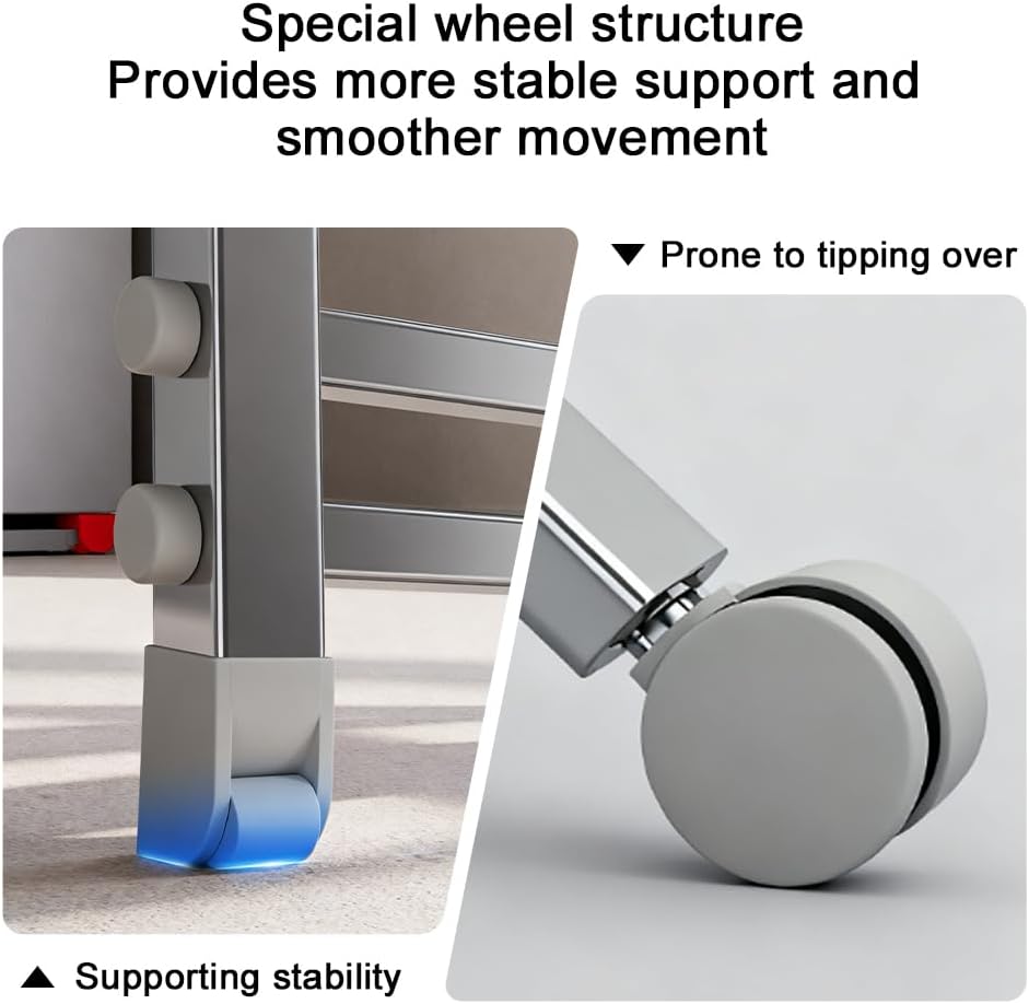 MIKEE Clothes Drying Rack,Stainless Steel Foldable Laundry Drying Rack with Height Adjustable Wings,Clothes Rack with Shoe Rack,Windproof Hanging Holes and Wheels，132 lb,Indoor Outdoor Use