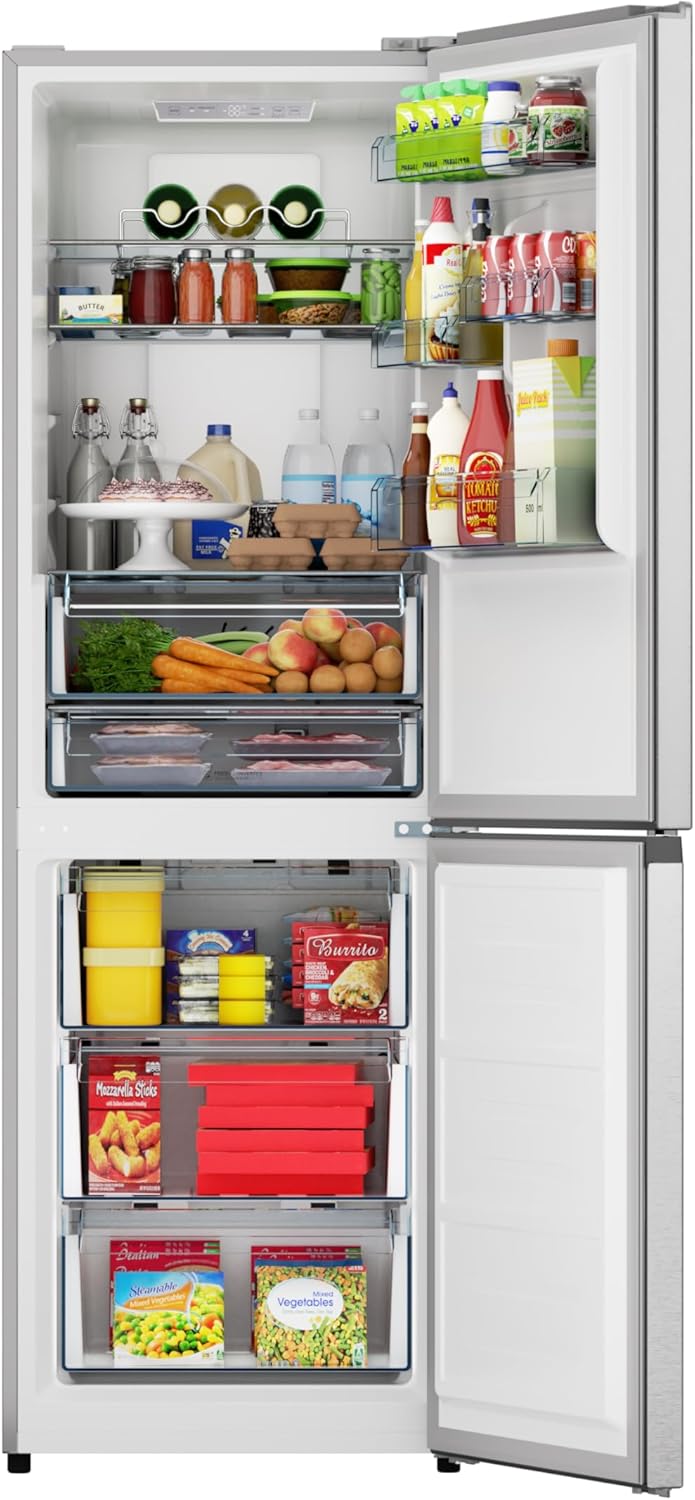 Sharp SJB1255GS Bottom-Freezer Counter-Depth Refrigerator, 24 Inch, 11.5 Cubic Foot, Garage Ready
